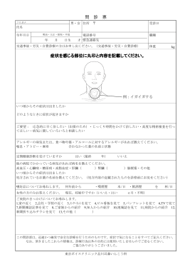 問診票PDF - 東京ボイスクリニック品川耳鼻咽喉科