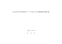 田辺市男女共同参画プラン平成20年度推進状況報告書