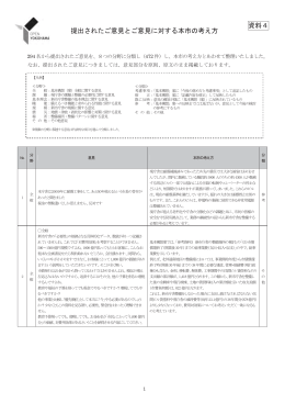 提出されたご意見とご意見に対する本市の考え方 資料4