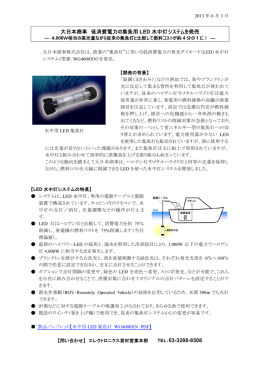 低消費電力の集魚用LED水中灯システムを発売