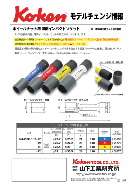 インパクト用薄肉ホイールナットソケット
