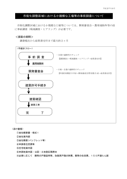 市街化調整区域における小規模な工場等の事前調査について 事 前 調