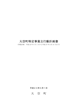 大空町特定事業主行動計画書 大 空 町