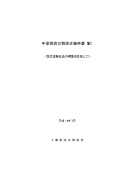 千葉県防災懇談会報告書（案） - 東京大学社会情報研究所廣井研究室