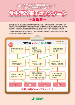 食生活改善チェックシート女性編 (PDFファイル)