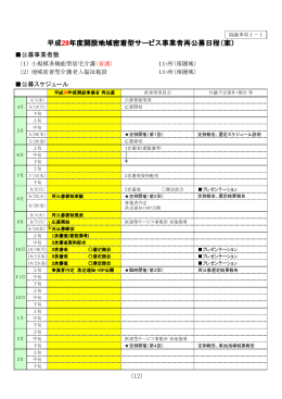 平成28年度開設地域密着型 年度開設地域密着型サービス事業者再