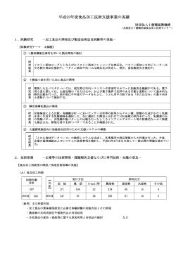 平成23年度事業報告 - 北海道立十勝圏地域食品加工技術センター