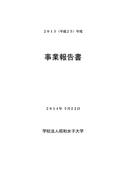 （2013年度） 事業報告・財務概要