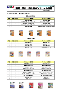 「週間・累計」売れ筋パンフレット情報