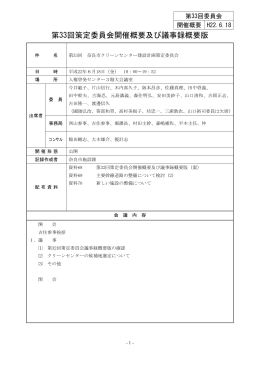 第33回策定委員会開催概要及び議事録概要版(PDF