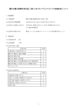 藤沢市観光振興計画見直し（案）に対するパブリックコメントの実施結果