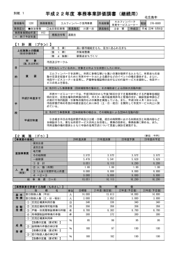 別紙 1 平成22年度 事務事業評価調書（継続用）