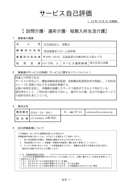 特別養護老人ホーム施設自己評価（短期） PDFダウンロード