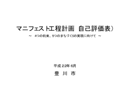 マニフェスト工程計画（22年6月自己評価表）（PDF：213KB）