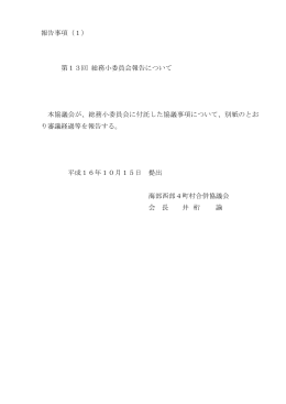 第13回 総務小委員会報告について