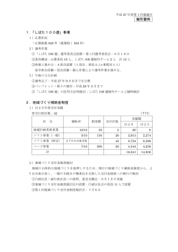 報告資料 1．「しばた100選」事業 2．地域づくり補助金制度