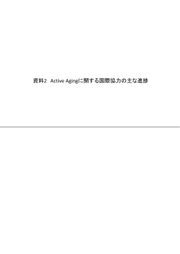 Active Agingに関する国際協力の主な進捗（PDF：1654KB）