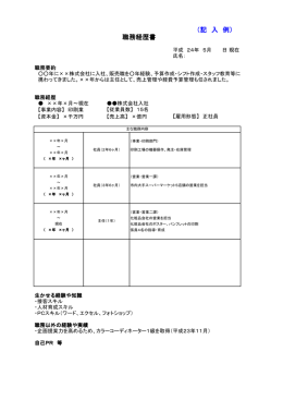 （記 入 例） 職務経歴書