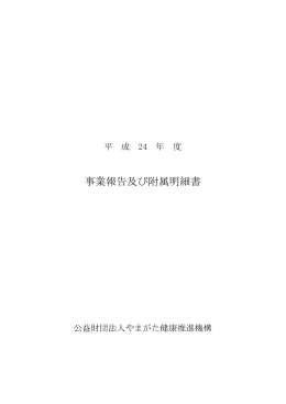 平成24年度事業報告及び附属明細書(PDFファイル)