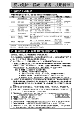 税の免除・軽減・手当・扶助料等