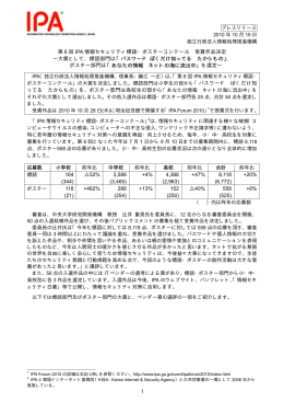 第 6 回 IPA 情報セキュリティ標語・ポスターコンクール 受賞作品決定