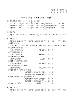 「平成25年度 中間事業報告（事務局）」