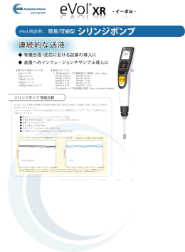 eVol XR 用途例 : 簡易/可搬型シリンジポンプ