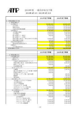 2010年度 一般会計収支予算