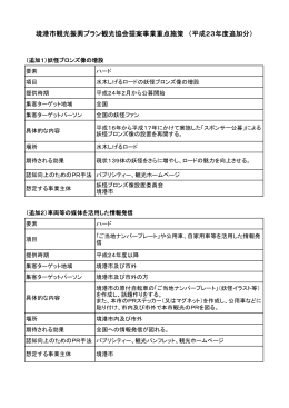 境港市観光振興プラン重点施策