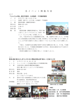 各 イ ベ ン ト 開 催 内 容 - 公益社団法人 徳島県労働者福祉協議会
