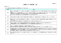税関モニター報告書（一覧）