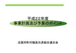 平成22年度 事業計画及び予算のポイント