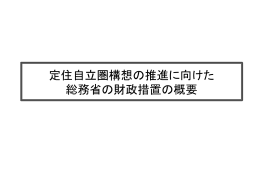 定住自立圏構想の推進に向けた 総務省の財政措置の概要