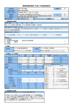 事務事業評価表（平成21年度実施事業）