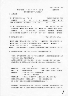 Page 1 海老川通信 ` フルハーフ " 5月 号 華せは駆け足でやって来る