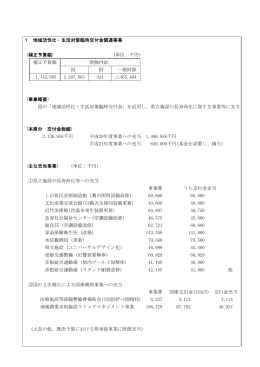 1 地域活性化・生活対策臨時交付金関連事業 (補正予算額) (単位：千円