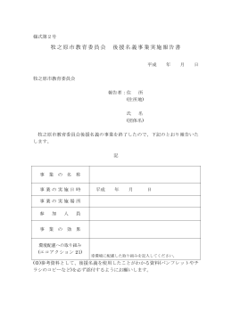 後援名義事業実施報告書（PDF）