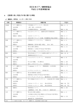 (社)日本ピアノ調律師協会 平成22年度事業計画