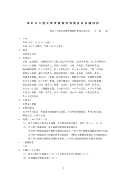 東 日 本 大 震 災 津 波 復 興 特 別 委 員 会 会 議 記 録