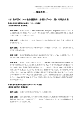 ---質疑応答--- 1 部 我が国の CO2 吸収量評価に必要な
