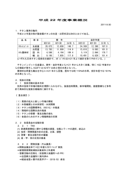 平成 22 年度事業概況