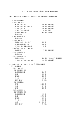 2011年度 財団法人熊本YMCA事業計画書