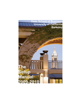 The Setup Manual 2009-2010 - University of California, Berkeley