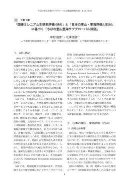 「国連ミレニアム生態系評価 (MA)」と「日本の里山・里海評価 (JSSA)」 に