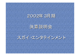 2002年3月期 決算説明会 スガイ・エンタテインメント