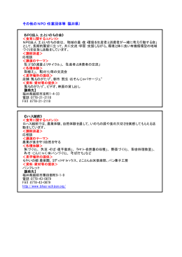 その他のNPO・任意団体等（福井県）