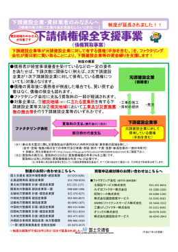 下請債権保全支援事業（債権買取事業）のパンフレット
