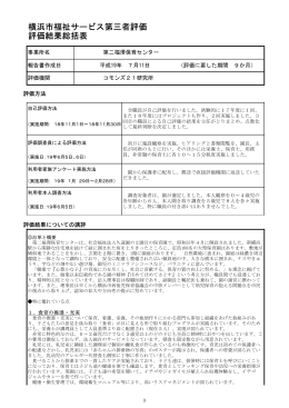横浜市福祉サービス第三者評価 評価結果総括表