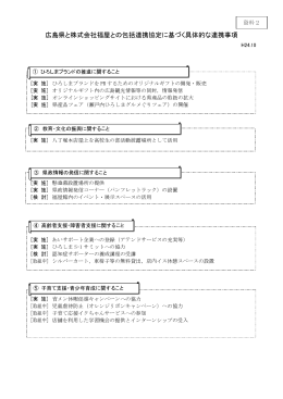 広島県と株式会社福屋との包括連携協定に基づく具体的な連携事項