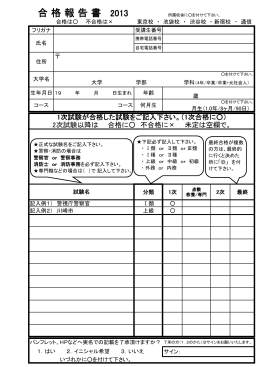 合 格 報 告 書